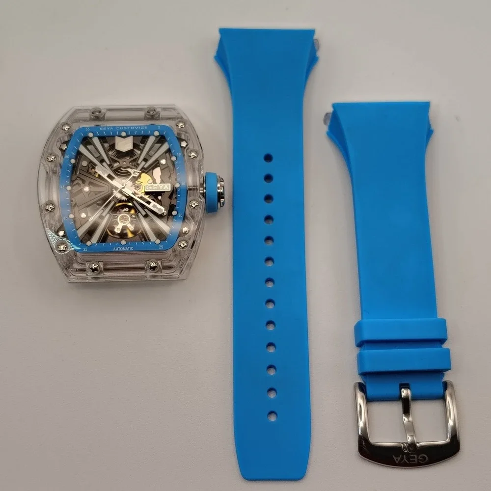 2026 Geya G78190 Crystal Shell‎ Series 55mm Mens Automatic Watch Full Box Set